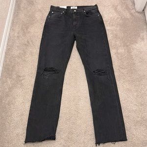 Agolde - Distressed Cherie High Rise Straight Jeans